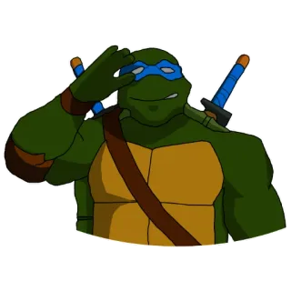😏 Leonardo Teenage Mutant Ninja Turtles 忍者, カメ, アニメ, レオナルド, TMNT telegram sticker