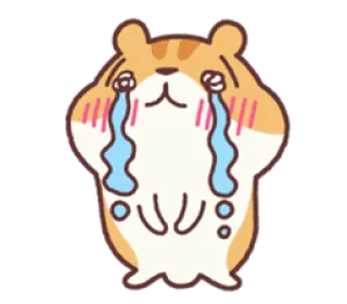 😭 哭泣, 悲伤, 眼泪, 仓鼠, 情绪, 可爱 telegram sticker