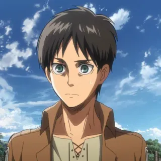 🗡 Eren Yeager Attack on Titan Anime, Attack on Titan, Eren Yeager, Desenho animado, Retrato, Mangá, Personagem whatsapp sticker