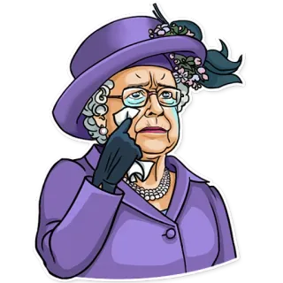 😭 Queen Elizabeth II reina, isabel, llorando, triste, real telegram sticker