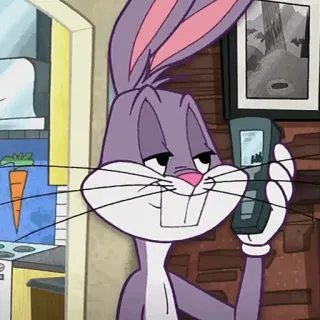 🥕 Bugs Bunny Dibujos animados, Conejo, Looney Tunes, Teléfono, Zanahoria telegram sticker