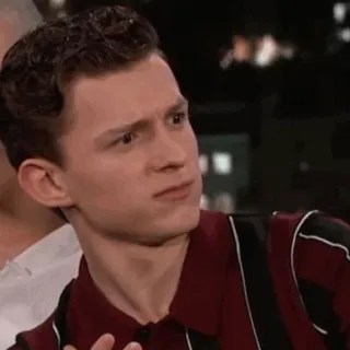 ⚙ Tom Holland famoso, actor, expresión, divertido whatsapp sticker