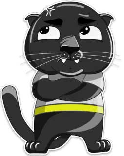 😒 panter, kartun, hewan, stiker, kucing telegram sticker