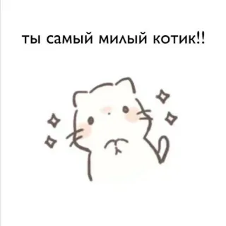 ❤ ТЫ САМЫЙ МИЛЫЙ КОТИК!! милый, кошка, каваий, очаровательный, котёнок, блестки, питомец, животное telegram sticker
