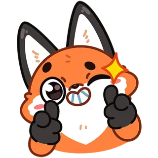 😉 zorro, animal, lindo, pegatina, pulgar arriba, positivo, dibujo animado whatsapp sticker