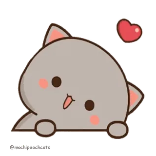 😍 gato, corazón, lindo, kawaii, pegatina, animal, dibujos animados telegram sticker