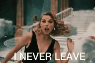 🦄 Taylor Swift I NEVER LEAVE taylor swift, musique, culture pop, mème, drôle, célébrité telegram sticker