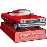 🎁 Snoop Dogg Snoop Dogg, auto, lowrider, rosso, cabriolet, musica telegram sticker