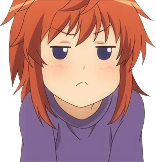 😤 动漫, 漫画, 角色, 女孩, 可爱, 表情, 无聊, 失望 telegram sticker