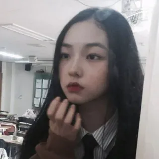 🌸 인물사진, 여자, 소녀, 아시아인, 교복, 넥타이 telegram sticker