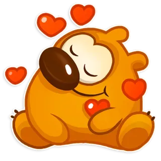 😍 carino, cartoni animati, cuori, amore, animale, adesivo, affetto, personaggio telegram sticker