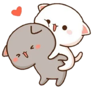 🍼 gatos, kawaii, fofo, coração, desenho animado, animais, amor telegram sticker