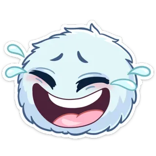 😂 Emoji, Riendo, Divertido, Feliz, Expresión, Dibujos animados, Esponjoso, Lindo telegram sticker