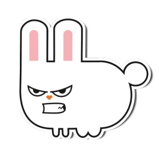 😡 conejo, enojado, dibujos animados, pegatina, animal, conejito telegram sticker