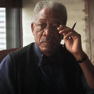 🦇 Morgan Freeman actor, man, portrait, glasses, person telegram sticker