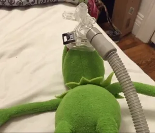 ☹️ Kermit Kermit the Frog, puppet, sick, medical equipment, hospital telegram sticker