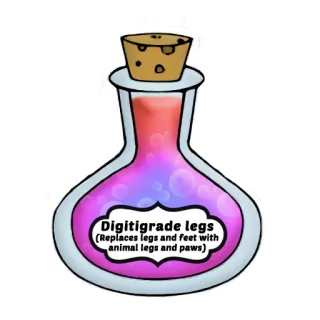 🐶 Digitigrade legs (Replaces legs and feet with animal legs and paws) potion, fantasy, magic, legs, animal, feet, digitigrade, paws telegram sticker