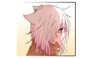 😔 Аниме, Кошачьи ушки, Персонаж, Иллюстрация, Каваи, Милый telegram sticker
