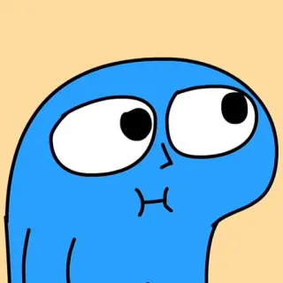 ✨ cartoon, character, blue, illustration, funny, cute, meme whatsapp sticker
