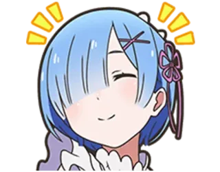☺️ Rem Re:Zero Аниме, Персонаж, Девушка, Милая, Рем, Re:Zero telegram sticker