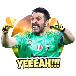 😈 Gianluigi Buffon YEEEAAH!!! Gardien de but, Football, Football, Célébration, Athlète telegram sticker