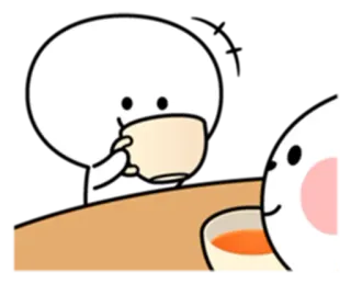 ☕ Tee, süß, Figur, entspannend, Getränk, kawaii whatsapp sticker