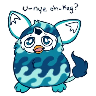 😯 Furby U-nye oh-Kay? furby, cute, cartoon, sticker telegram sticker