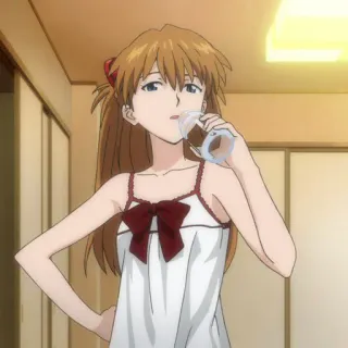 🍣 Asuka Evangelion anime, girl, cute, character, illustration telegram sticker