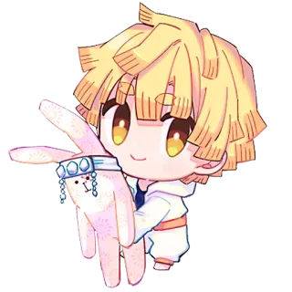💎 Zenitsu Agatsuma Demon Slayer Anime, Manga, Demon Slayer, Zenitsu, Chibi, Carino telegram sticker