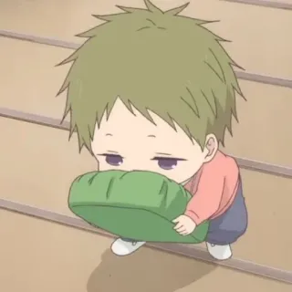 🥺 anime, baby, cute, sleepy, pillow, chibi telegram sticker