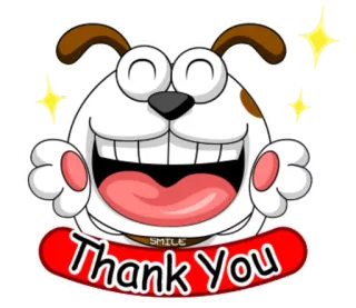 😙 Thank You chien, merci, mignon, autocollant, dessin animé telegram sticker