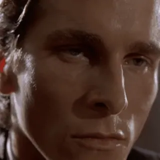 😠 Patrick Bateman American Psycho Американский психопат, Патрик Бэйтмен, Кристиан Бэйл, фильм, 80-е, серийный убийца, ужасы whatsapp sticker