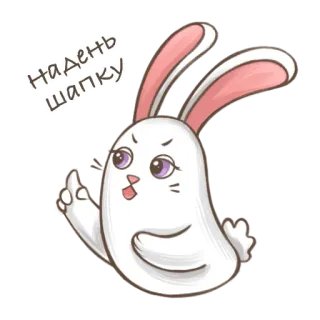 🐰 надень шапку rabbit, bunny, cartoon, cute, winter, cold telegram sticker