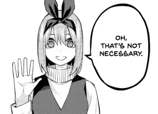 🙂 OH, THAT'S NOT NECESSARY. Anime, Manga, Balon ucapan, Kartun, Gadis, Tangan whatsapp sticker