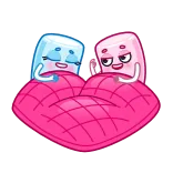 ❤️🔥 卡通, 棉花糖, 可爱, 爱, 心, 情侣, 可爱 telegram sticker