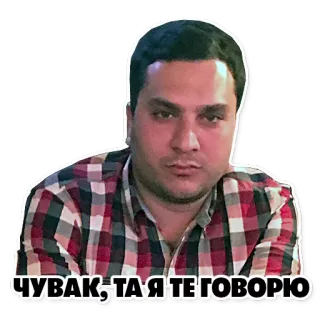 😎 ЧУВАК, ТА Я ТЕ ГОВОРЮ personne, homme, russe, slave, mème telegram sticker