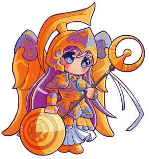 ☺️ armadura, casco, escudo, lanza, fantasía, chibi, anime, dibujos animados telegram sticker