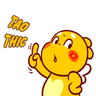 😒 Tao Thich fofo, desenho animado, amarelo, vietnamita whatsapp sticker