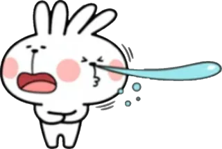 😪 Hase, weinen, traurig, Tränen, Cartoon, Emoji, kawaii whatsapp sticker