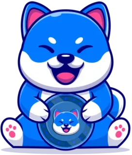 😄 dog, puppy, cartoon, cute, blue, shiba inu, animal whatsapp sticker
