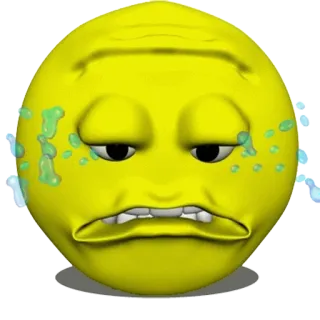 😥 表情符号, 悲伤, 哭泣, 黄色, 脸 telegram sticker