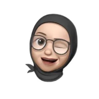 😜 Эмодзи, Женщина, Хиджаб, Очки, Подмигивание, Мусульманин whatsapp sticker