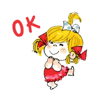 😍 OK девушка, мультфильм, ок, одобрение, позитив, подтверждение telegram sticker