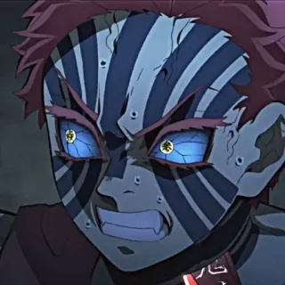 ✊ Akaza Demon Slayer อนิเมะ, ปีศาจ, อาคาสะ, ดาบพิฆาตอสูร, ข้างขึ้นที่สาม, ตัวละคร, ตาสีฟ้า telegram sticker