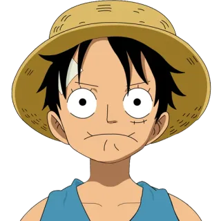 🤐 Monkey D. Luffy One Piece anime, one piece, luffy, monkey d. luffy, chapéu de palha, desenho animado, pirata telegram sticker