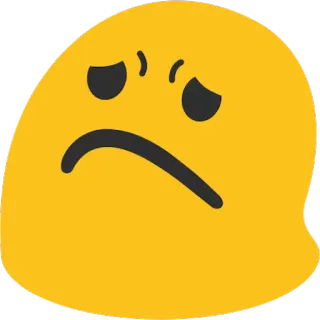 😟 smutny, zdenerwowany, emoji, żółty, blob, nieszczęśliwy telegram sticker