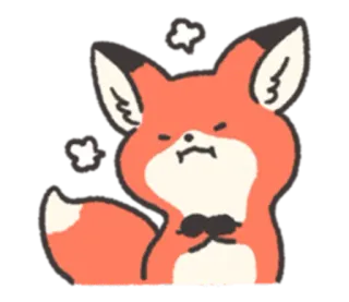 😤 狐狸, 动物, 卡通, 困 telegram sticker