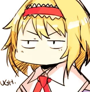 😩 UGH. ugh, anime girl, exasperated, sticker telegram sticker