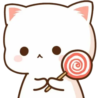 😃 cat, cute, cartoon, animal, lollipop, candy whatsapp sticker