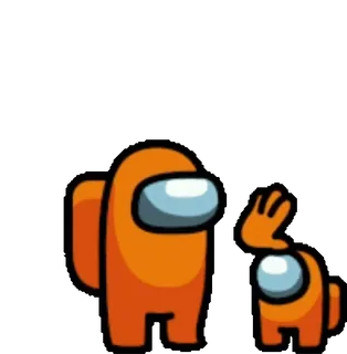 😏 Among Us Crewmate Among Us video game, imposter, crewmate, suspicious, space, orange telegram sticker
